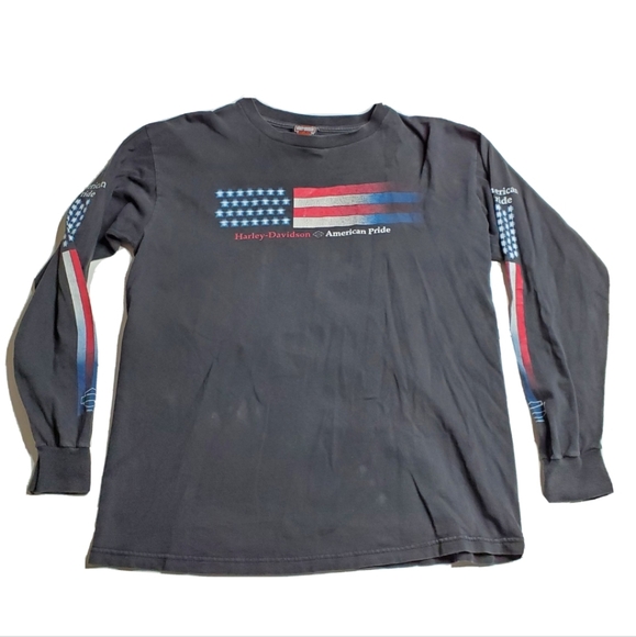 Harley Davidson's Hot Springs AR Motorcycle's American Pride Long Sleeve Size L - Picture 1 of 11
